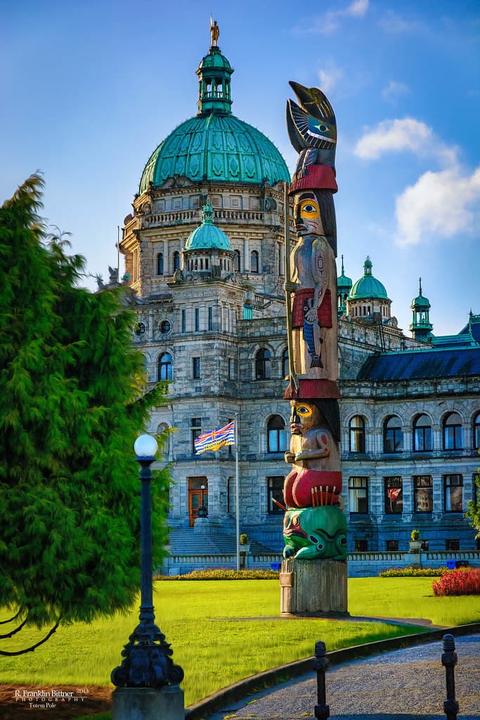 Totem pole in British Columbia
